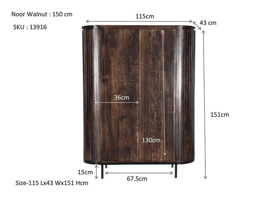 Noor Walnut | 115 x 151 cm | 150cm