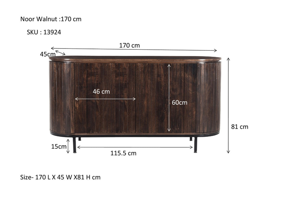 Noor Walnut | 180 x 81 cm | 170cm