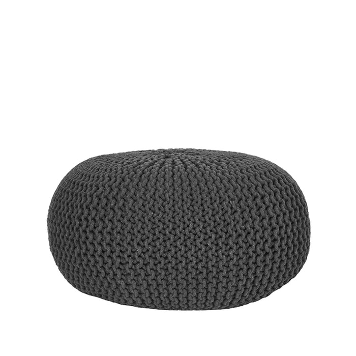 Poef Knitted | Katoen | Antraciet L
