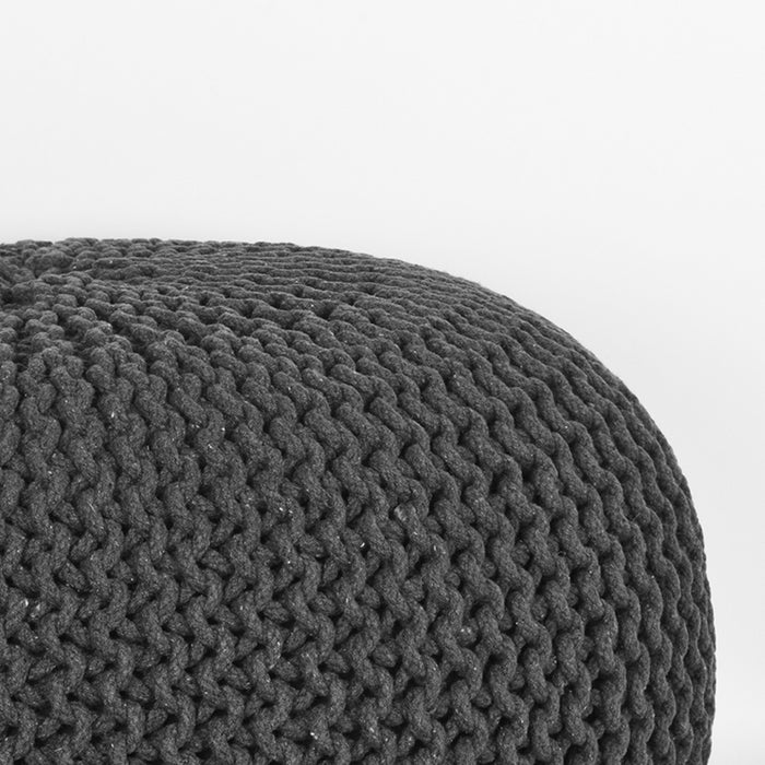 Poef Knitted | Katoen | Antraciet L