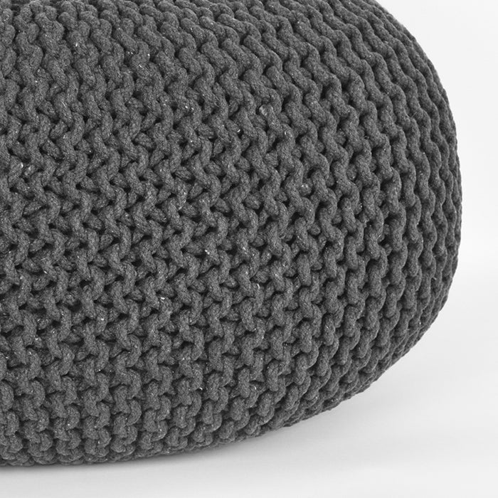 Poef Knitted | Katoen | Antraciet L