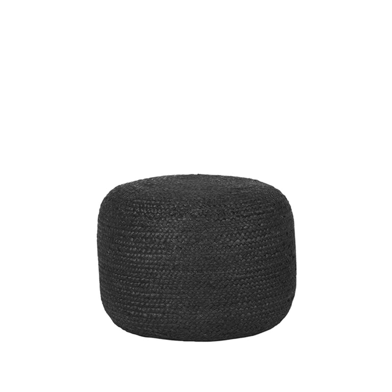 Poef Jute | Jute | Zwart 50 cm