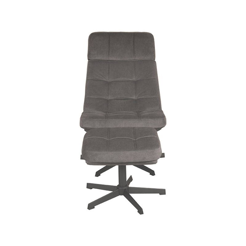 Fauteuil Alvar | Antraciet | Cosmo | Relaxfauteuil + Ottomane 53x57x83 cm