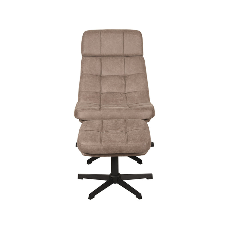 Fauteuil Alvar | Taupe | Boucle | Relaxfauteuil + Ottomane 53x57x83 cm