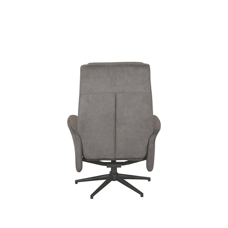 Fauteuil Bergen | Antraciet | Cosmo | Relaxfauteuil + Ottomane 77x76x105 cm