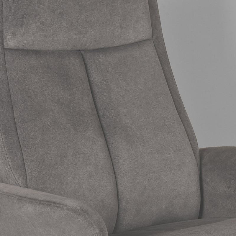 Fauteuil Bergen | Antraciet | Cosmo | Relaxfauteuil + Ottomane 77x76x105 cm