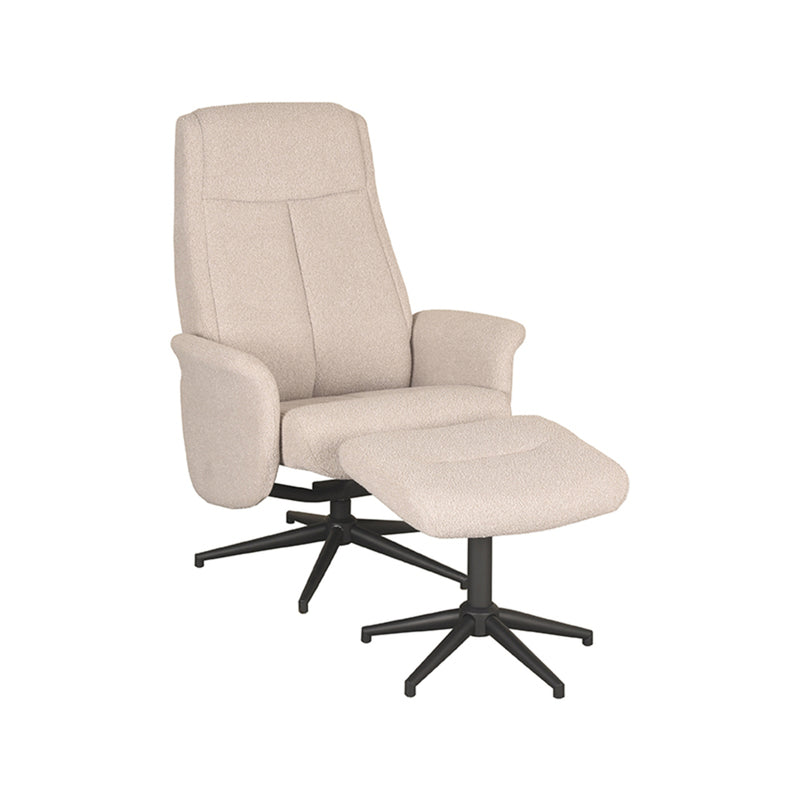 Relaxfauteuil Bergen | Boucle | + Ottomane 77x76x105 cm