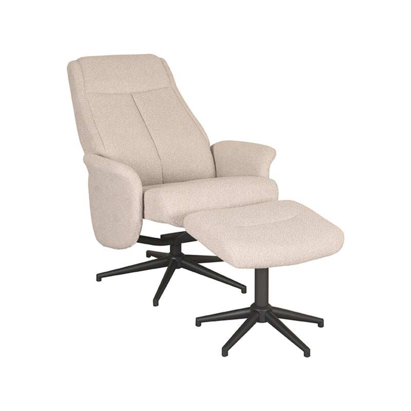 Relaxfauteuil Bergen | Boucle | + Ottomane 77x76x105 cm