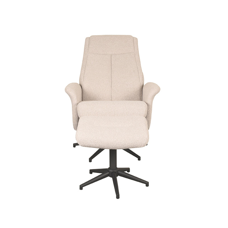 Relaxfauteuil Bergen | Boucle | + Ottomane 77x76x105 cm