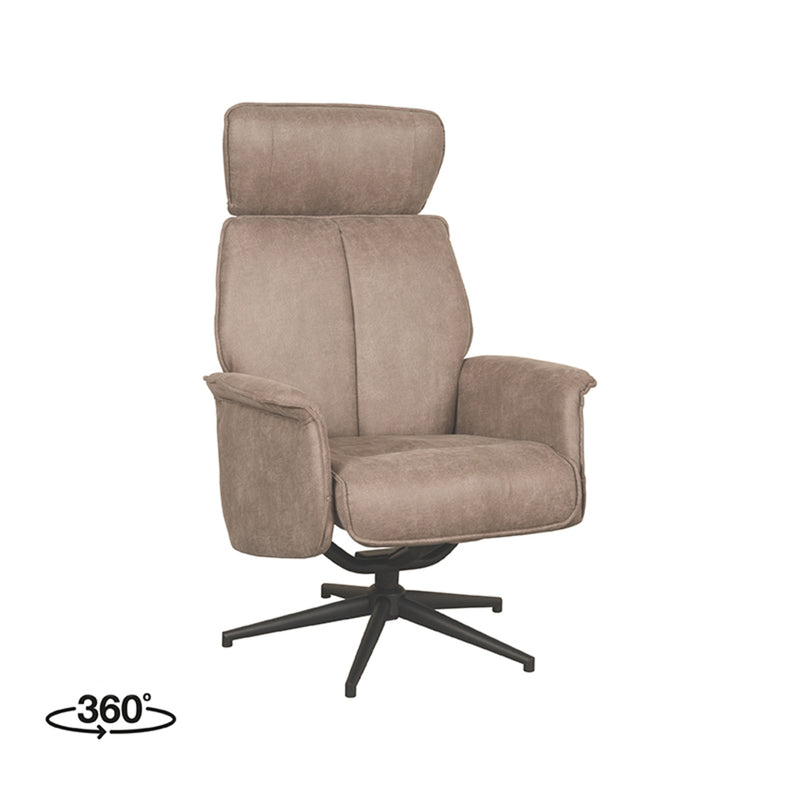 Fauteuil Verdal | Taupe | Micro Suede | Relaxfauteuil 77x79x109 cm