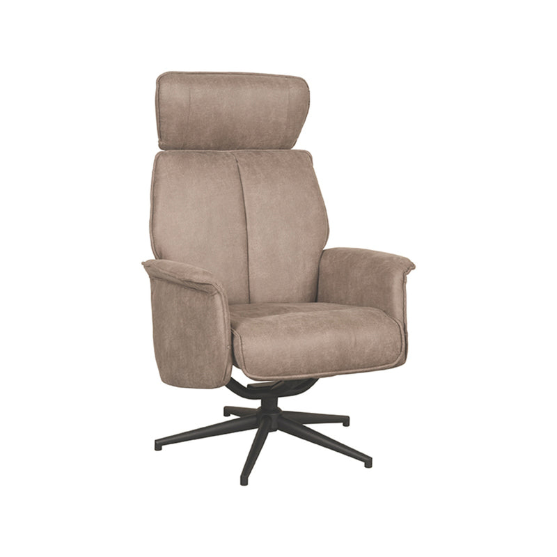 Fauteuil Verdal | Taupe | Micro Suede | Relaxfauteuil 77x79x109 cm