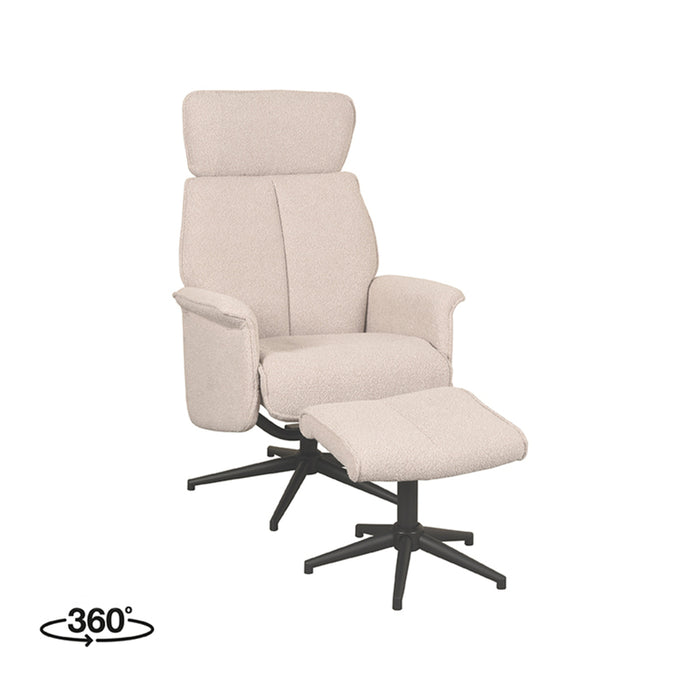 Relaxfauteuil Verdal | Boucle | + Ottomane 77x79x109 cm