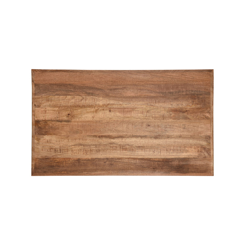 Eettafel Tafelblad | Mangohout | Eetkamertafel Straight Edge Rough 120 cm Straight