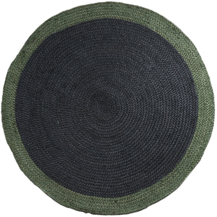 Vloerkleed Jute Rond Antraciet Green ø200 cm