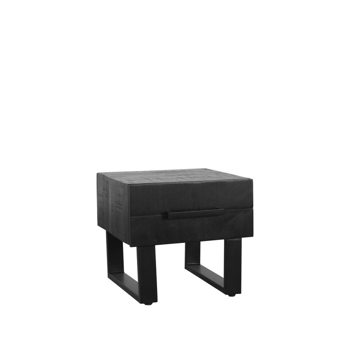 Salontafel Santos - Zwart - Mangohout - 44x50 cm