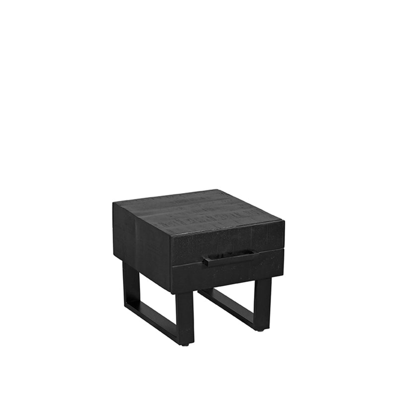 Salontafel Santos - Zwart - Mangohout - 44x50 cm