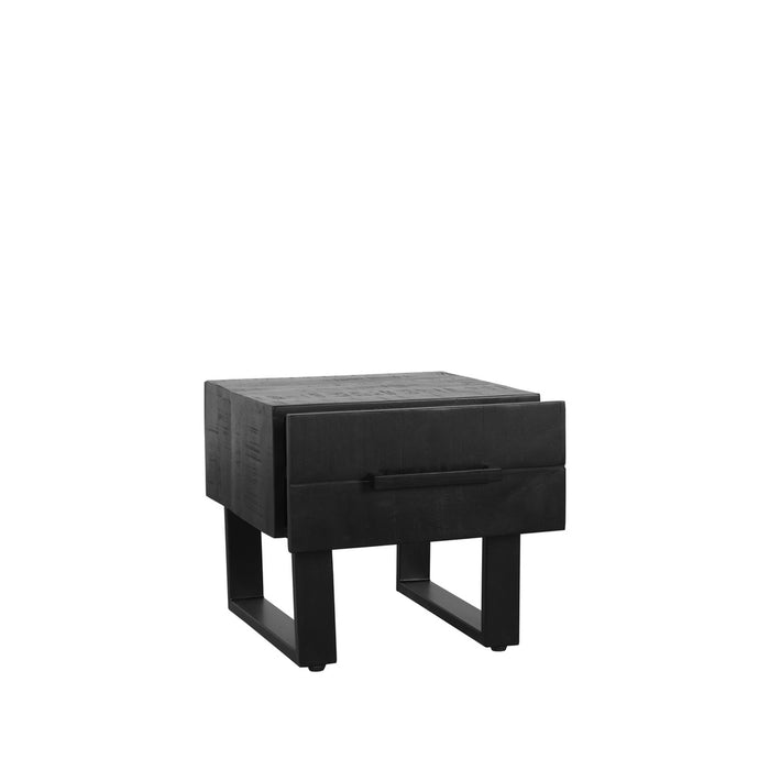 Salontafel Santos - Zwart - Mangohout - 44x50 cm