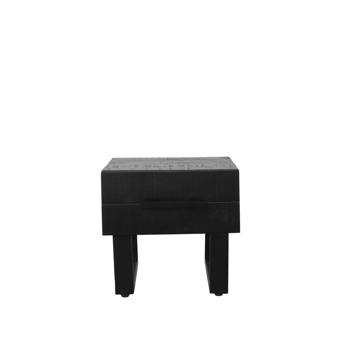 Salontafel Santos - Zwart - Mangohout - 44x50 cm