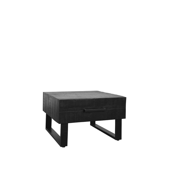 Salontafel Santos - Zwart - Mangohout - 64x70 cm