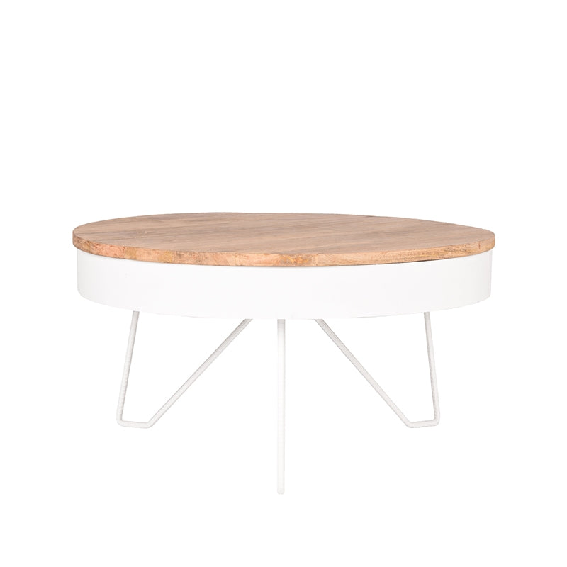 Salontafel Saran - Wit - Metaal - Rond - 80 cm