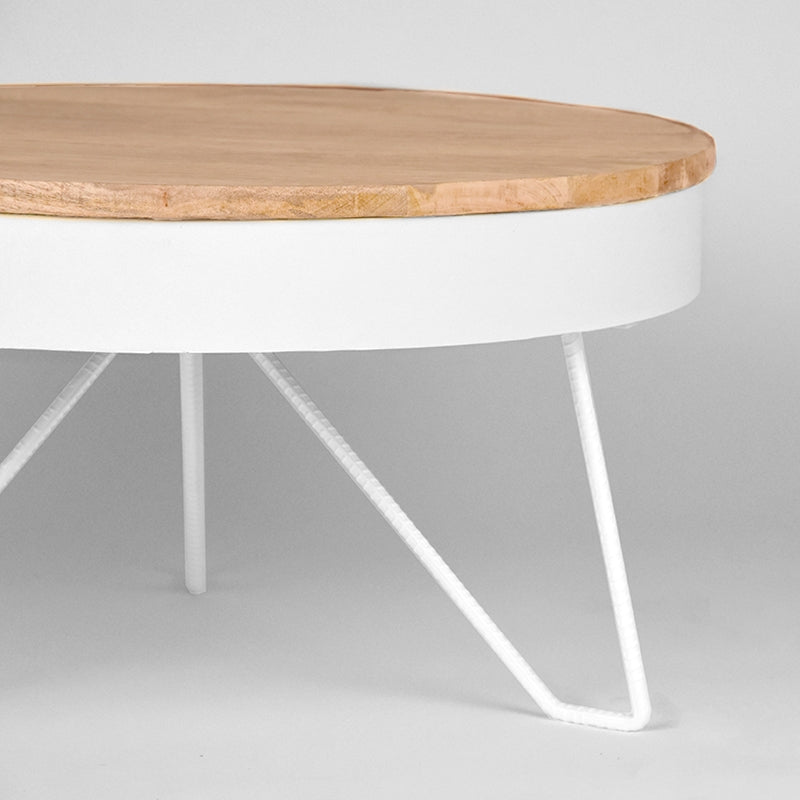 Salontafel Saran - Wit - Metaal - Rond - 80 cm