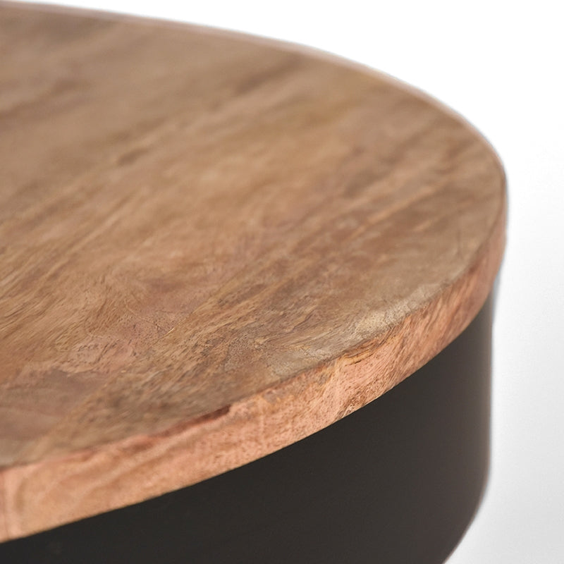 Salontafel Saran - Zwart - Metaal - Rond - 80 cm