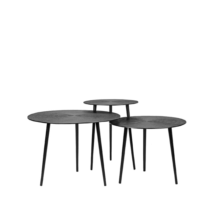 Salontafel Set Nobby - Zwart - Metaal - 60 cm