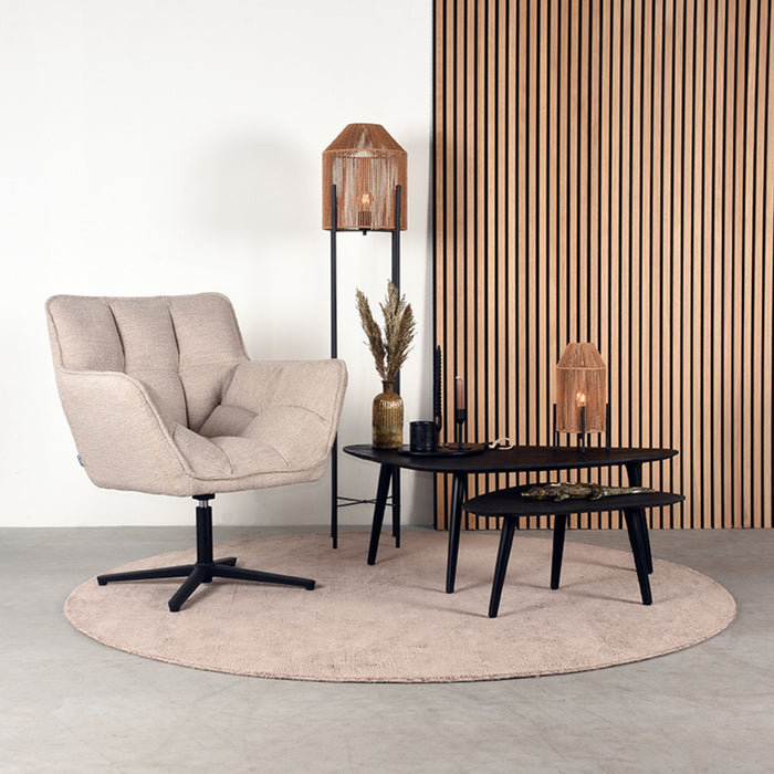 Salontafel Set Rock - Zwart - Mangohout