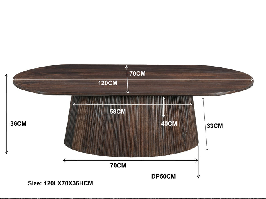 Salontafel Salvator | Ovaal | Walnut | 120cm