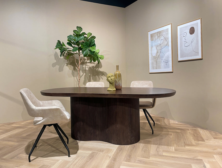 Eettafel Sevilla Brown | Mangohout | Ovaal