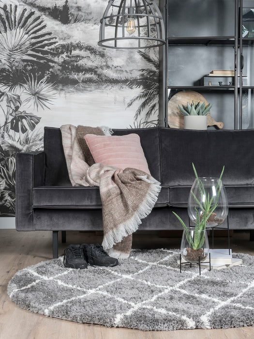 Vloerkleed Jeffie Grey Rond ø80 cm