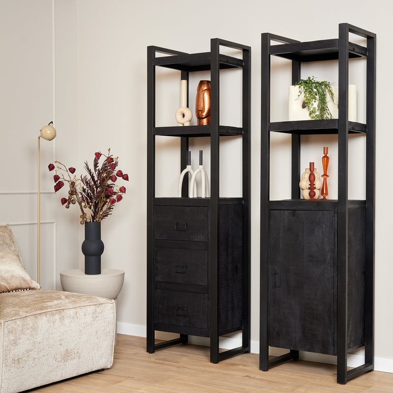 Boekenkast Boaz Black | 3 lades | 55 cm