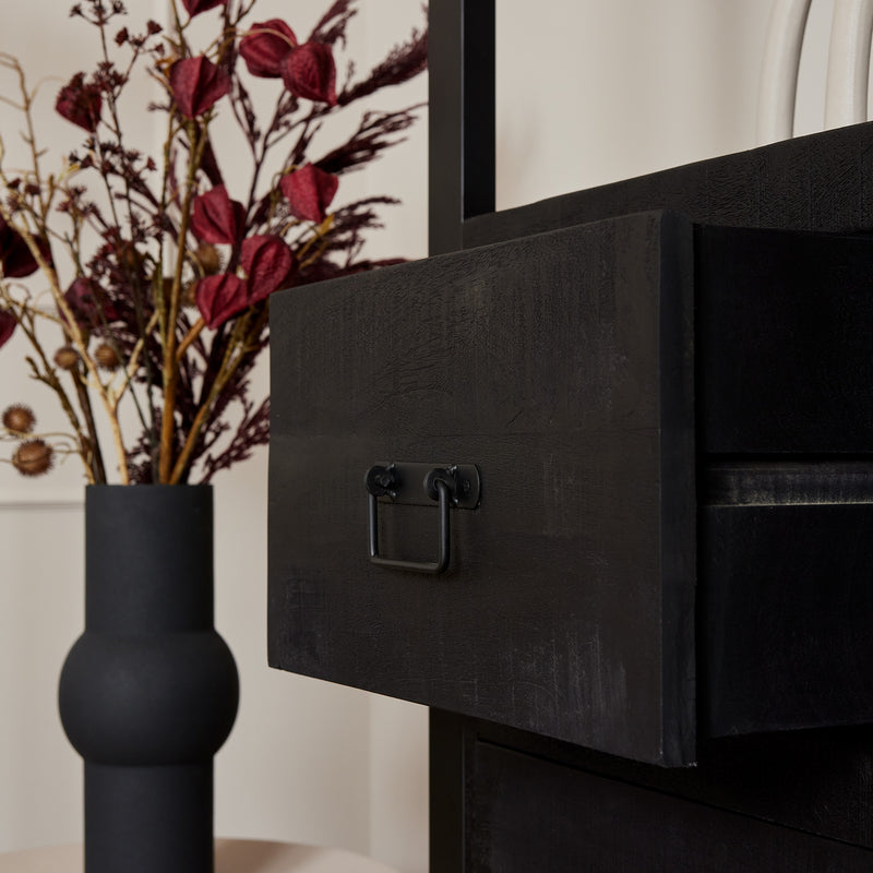 Boekenkast Boaz Black | 3 lades | 55 cm