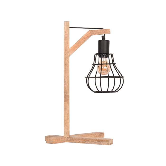 Tafellamp Drop | Mangohout | Zwart