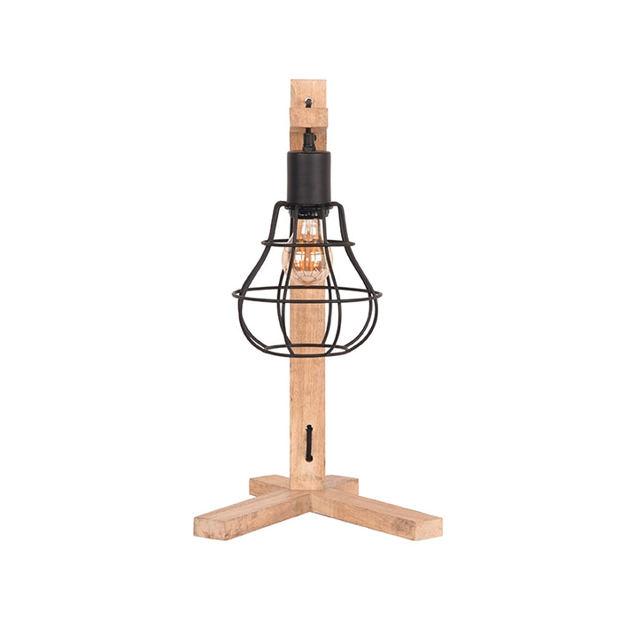 Tafellamp Drop | Mangohout | Zwart
