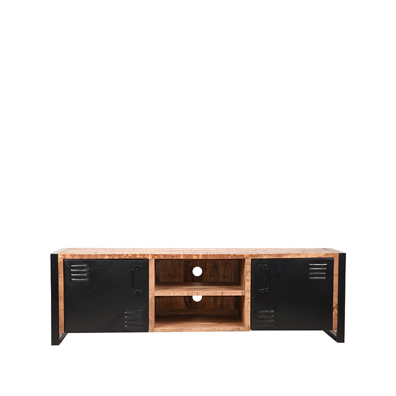 Tv meubel Brussels | Mangohout | 2 deuren | 5 vakken | Rough 160 cm