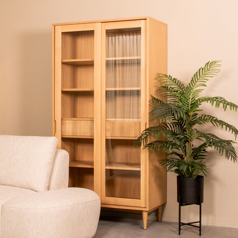 Vitrinekast Jule | Eiken | 100x49x180 cm