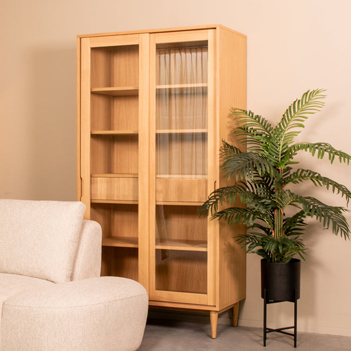 Vitrinekast Jule | Eiken | 100x49x180 cm