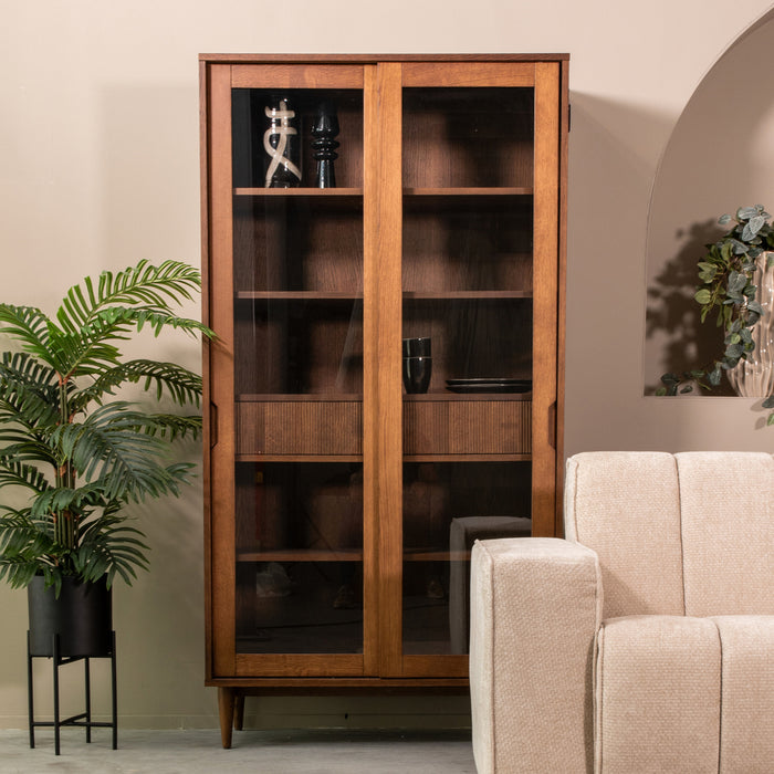 Vitrinekast Jule | Eiken | 100x49x180 cm