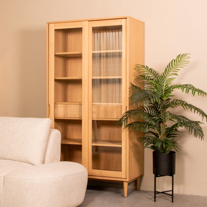 Vitrinekast Jule | Eiken | 100x49x180 cm