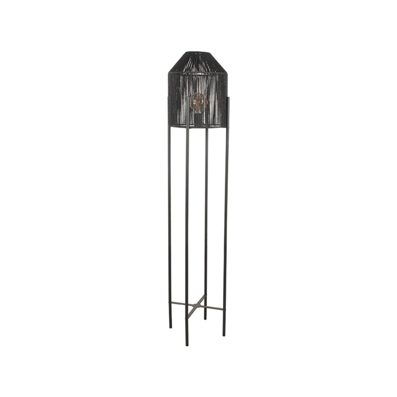 Vloerlamp Ibiza | Jute | Zwart