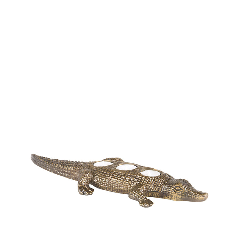 Krokodil | Metaal | Antiek goud