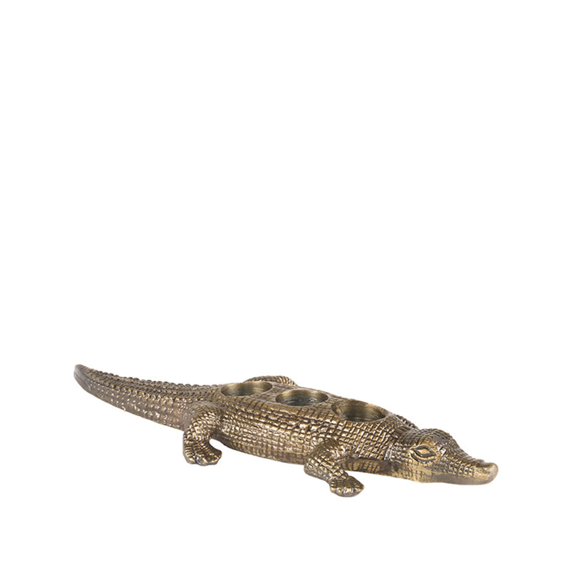 Krokodil | Metaal | Antiek goud