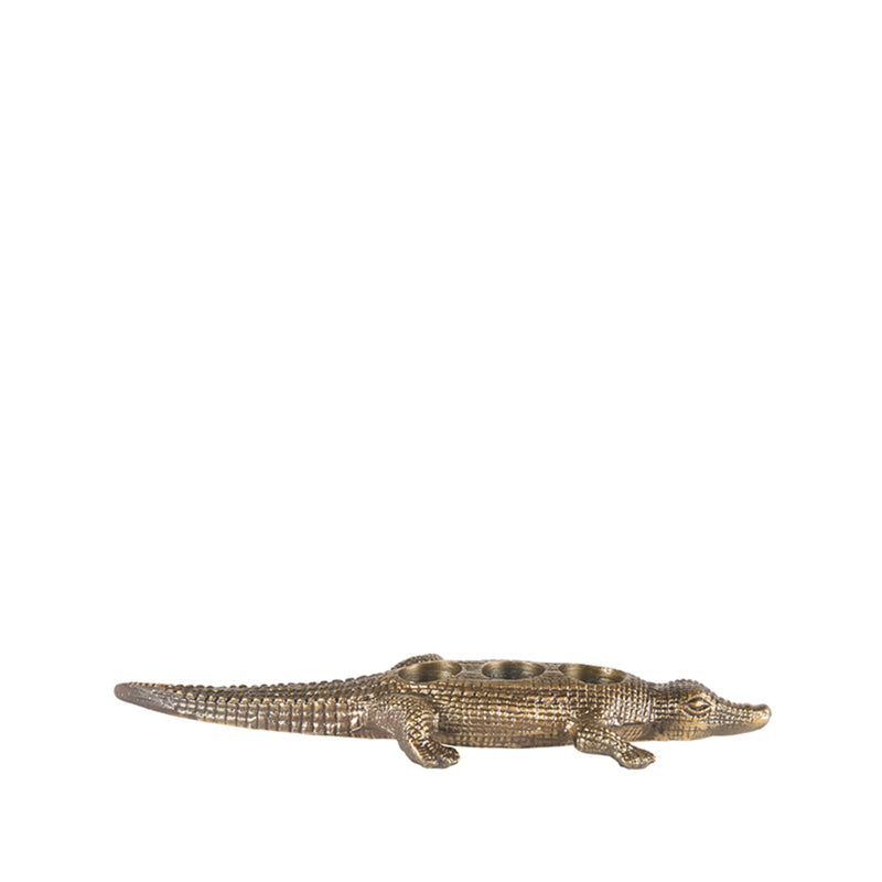 Krokodil | Metaal | Antiek goud